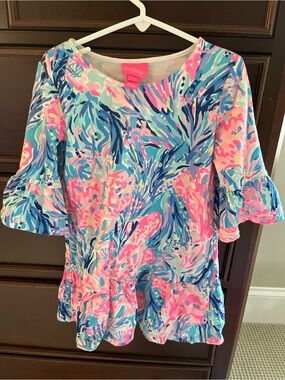 Lilly Pulitzer girl Sorrento “fan sea pants” dress